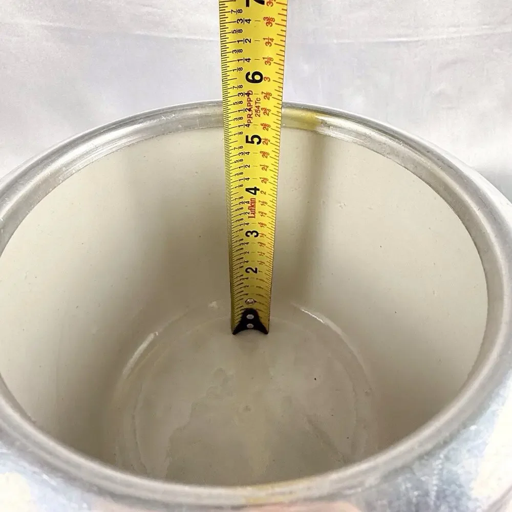 Vintage Hammered Aluminum Ice Bucket Pot w/ Lid & Ceramic Liner Everlast Style